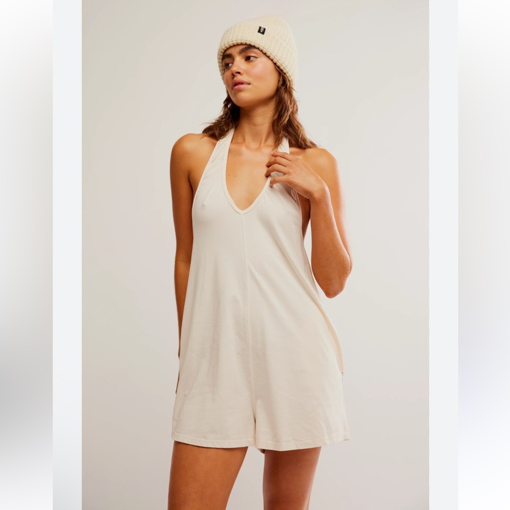 FP Hot Shot Tofu Color Halter Neck Romper with Flaws